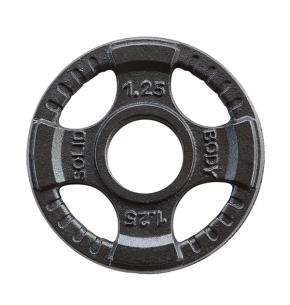 Body Solid Olympic 4-Griff Eisen Hantelscheibe schwarz