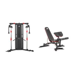 Máquina de poleas Adidas Crossover + Utility Bench + Preacher Pad & Leg Extension