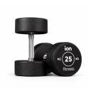 Mancuernas Redondas de Caucho ION fitness (par) (Peso: 25kg)