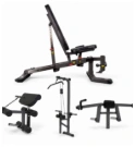 Banco Multiposición FID ION fitness MB1000 + accesorios Leg Extension Pulley y Aperturas Laterales