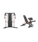 Máquina de poleas Adidas Crossover + Utility Bench + Preacher Pad & Leg Extension